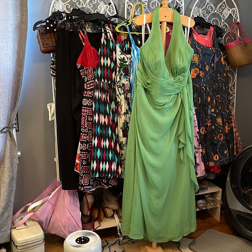 David’s Bridal size 22, halter neck, semiformal a-line dress.